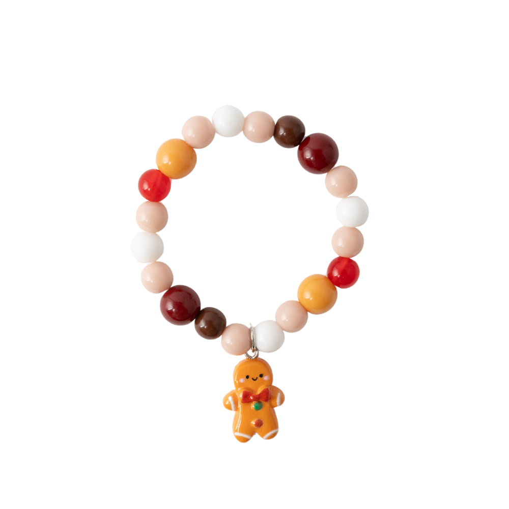 Kids Bead Charm Bracelet - GINGERBREAD MAN